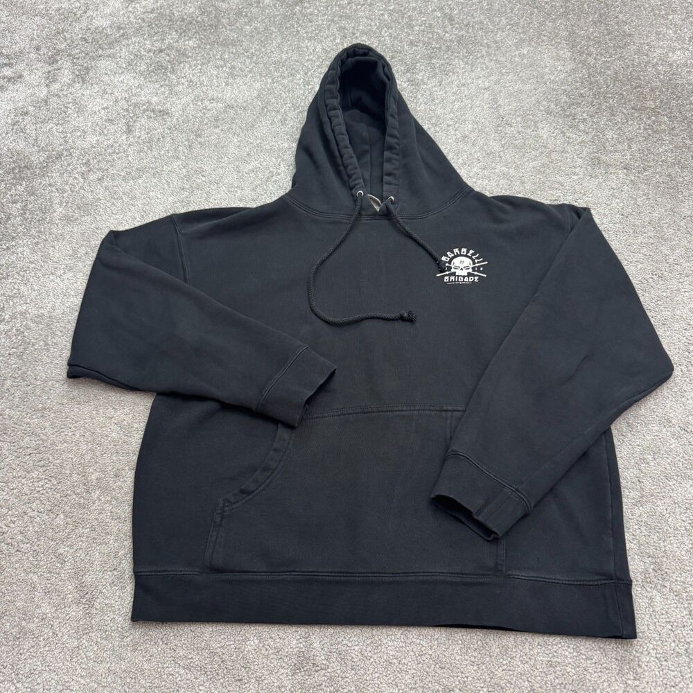 Barbell Brigade Dominate Humbly Graphic Hoodie Sweatshirt Men Large Black Fleece